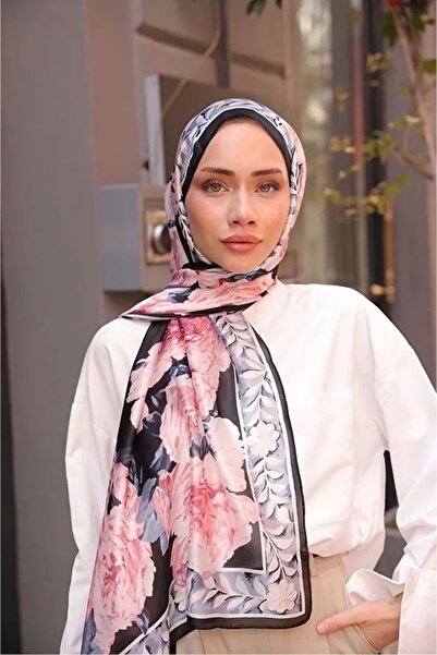 Webinay Home Șal de mătase Voile Premium cu model trandafir 200 x 90 Cm