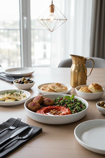 qtahya homes queen of kütahya وعاء سلطة بورسلين حديث مقاس 24 سم - طبق تقديم ل...