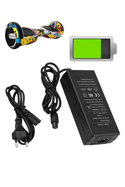 OEM Elektrikli Kaykay Şarj Adaptörü 42v 2a Ginger Adaptörü 3 Pinli