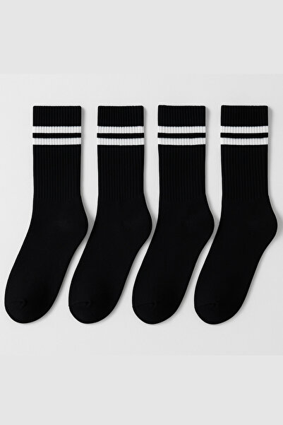 Katia&Bony Συσκευασία με 4 ριγέ κάλτσες μαύρες