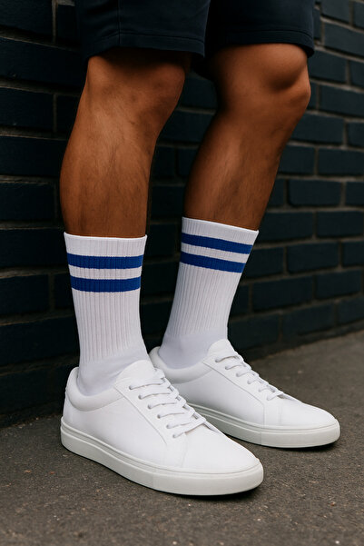 Katia&Bony Ανδρικές πετσέτες με ριγέ κάλτσες μπλε/λευκό