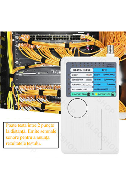 algoshop 4 in 1 USB/BNC/Rj11/Rj45 Remote Network Cable Tester, UTP STP Cable Tester for LAN Cable