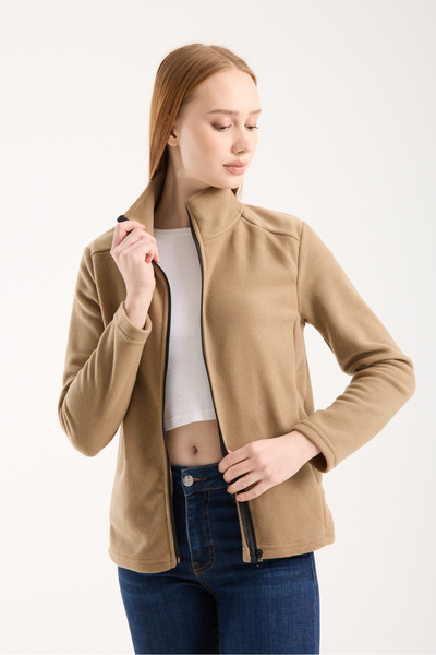 KAPHONE Γυναικείο μπουφάν με φερμουάρ με 2 τσέπες από φλις