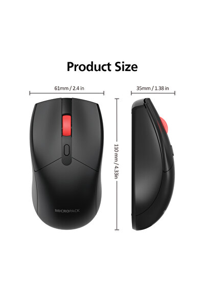 Micropack MP-702W Pro Wireless Mouse - RF 2.4GHz, Adjustable 1600 DPI, Multi-Platform