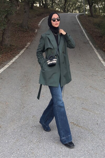 QANU Κοντό παλτό Mora Πράσινο