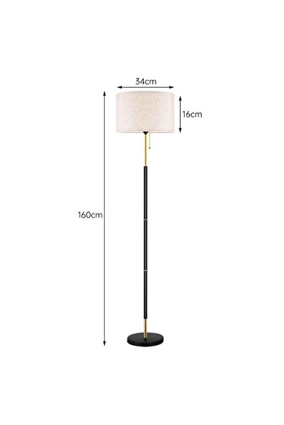 Venpara Adjustable Floor Lamp with Remote, 3 Color Temperatures, Linen Shade, Marble Base