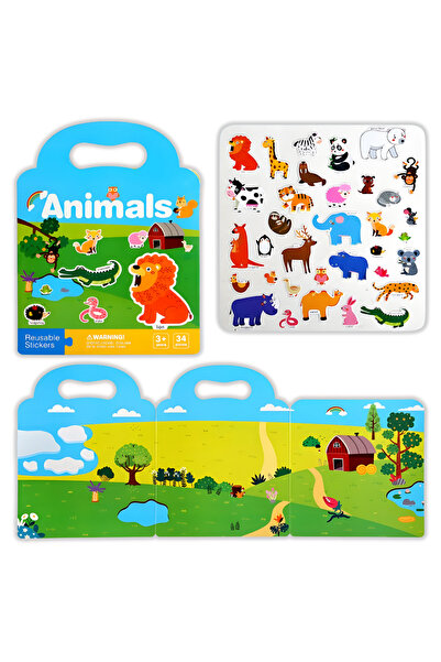 LUVLU Busy Book sensory book with reusable stickers, educational toy for children 3+