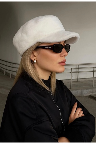 kuru قبعة كابتن نسائية طويلة من القطيفة - مطاطية من الخلف، ناعمة الملمس، شتوية