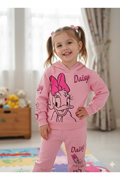 Store Pink Duck Patterned Girls' Tracksuit Set