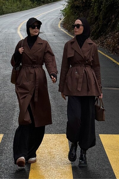 QANU Κοντό παλτό Mora καφέ