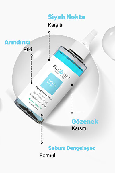 Four Win Gözenek Sıkılaştırıcı Arındırıcı Yağlı & Akneli Ciltler ( %2 Salicylic Acit , Aha&bha ) Tonik 250ml