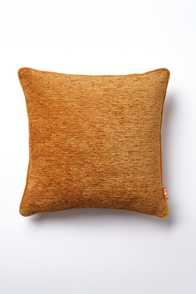 THE KUN غطاء وسادة مسطح بتفاصيل منسوجة ذاتياً من شونيلي - برتقالي