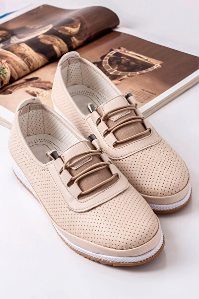 Lal Shoes & Bags Damskie wygodne ortopedyczne baleriny codzienne-krem