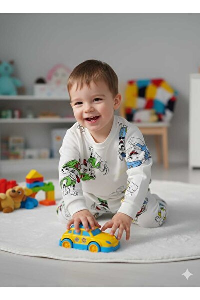 Store Cute Dog Printed Boys' Tracksuit Set Pajamas