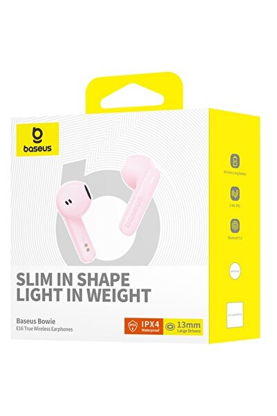 Baseus Casti In-Ear Bowie E16, True Wireless, Bluetooth, IPX4, Autonomie 30 ore, Roz