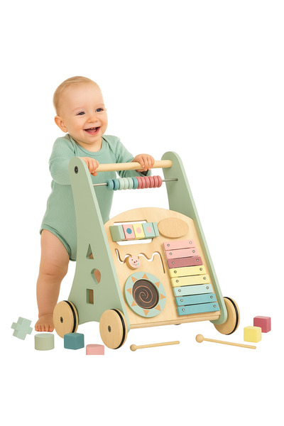 ideal STORE Ξύλινη στράτα Song Walker 3 σε 1 με αντιολισθητικές ρόδες, πράσιν...