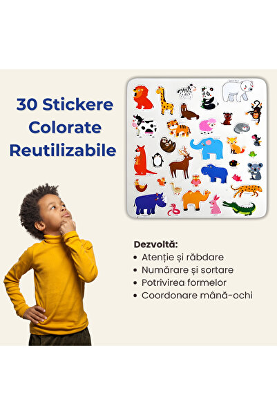 LUVLU Busy Book sensory book with reusable stickers, educational toy for children 3+