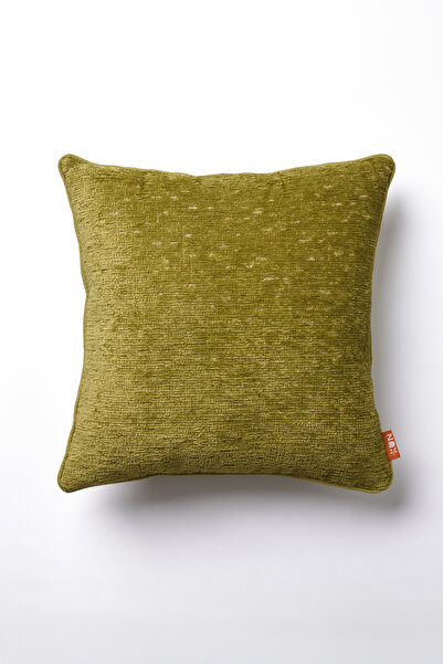 THE KUN غطاء وسادة مسطح بتفاصيل منسوجة ذاتياً من شونيلي - أخضر