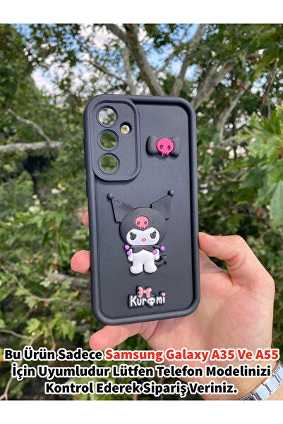 Merwish Samsung Galaxy A35 Ve A55 Uyumlu Kurami 3D Figürlü Darbe Korumalı Sil...