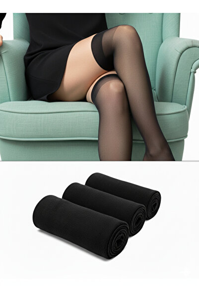 Müjde Original Women's Over-The-Knee Socks Shiny 20 Den 2 Li Flexible Soft Luxurious Thin Non-Slip Silky Texture