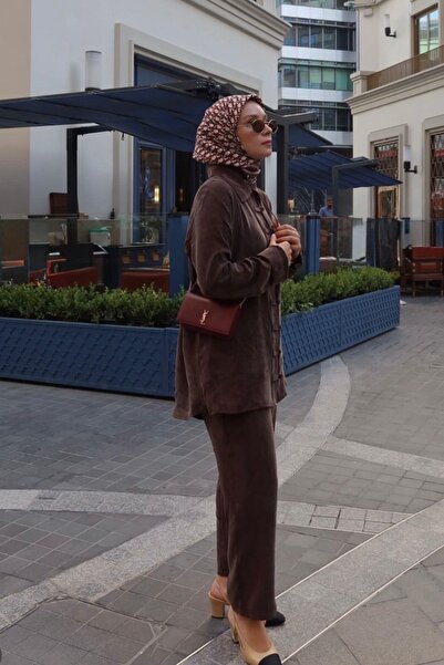 Hilay Emosh Britli Düğmeli Pantolonlu Takım KAHVERENGİ