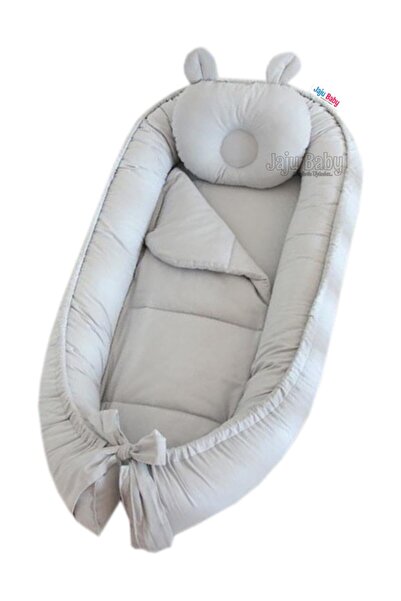 Jaju Baby Babynest Gri Kulaklı Ortopedik Babynest - Konforlu ve Güvenli Bebek...