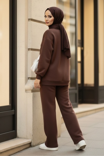 Bestenur Σετ δύο τεμαχίων με μοτίβο αρκουδάκι 1655 - Καφέ