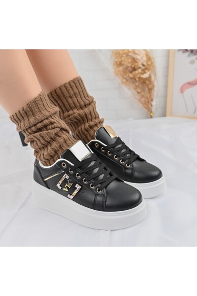 Tmall Pantofi Sport De Dama,Din piele Ecologica,Cu pietre,D1368,Negru