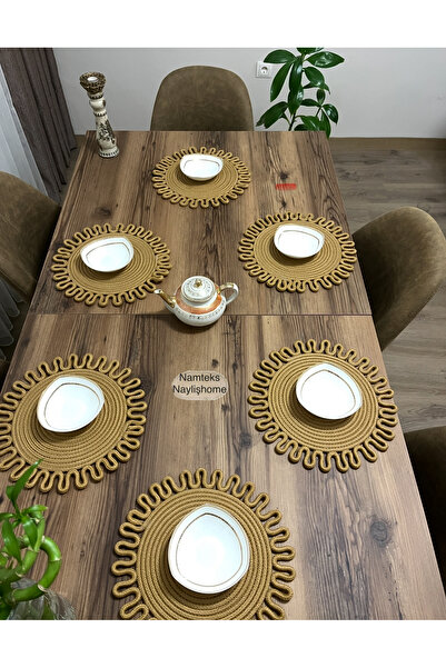 Namteks Jute,american service, runner, tablecloth, 6 flat-supla