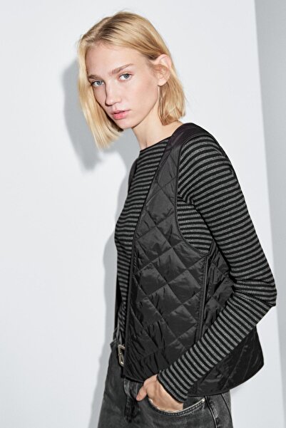 Massimo Dutti İçten yelekli uzun su itici trençkot