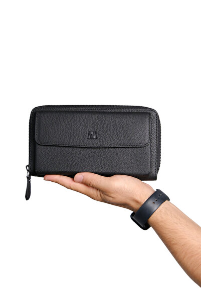 MFT Leather Design حقيبة يد من الجلد الطبيعي للجنسين |   كانيليا 1310 فلوثر مات أسود