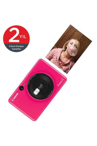 Canon Zoemini C Şipşak Pembe Fotoğraf Makinesi'10lu kağıt hediyeli