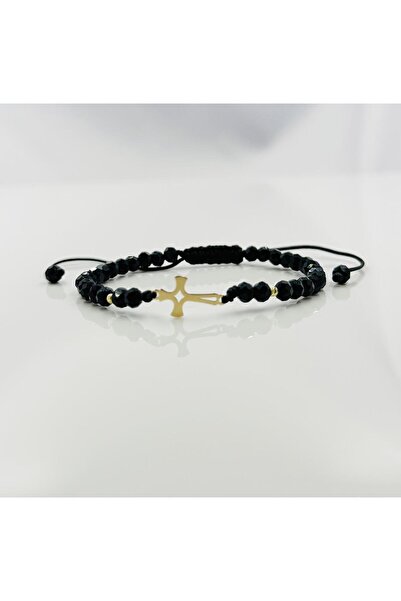 OEM Bratara cu cruciulita,bilute din aur 14k si cristale - Reglabila