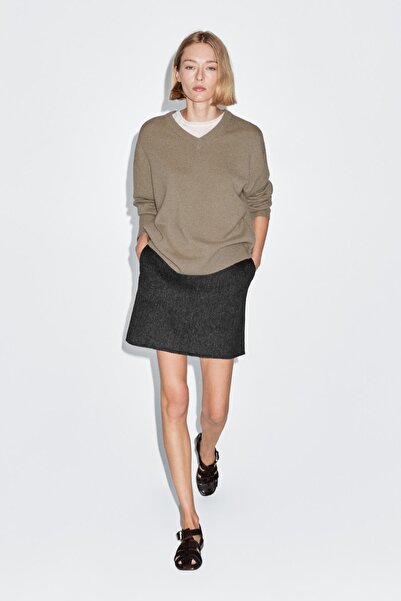 Massimo Dutti Kısa suni kürk etek