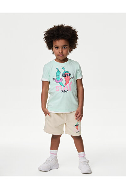 Marks & Spencer Biber Desenli Şort (2-7 Yaş)