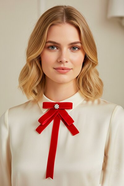 pegu baby collection kırmızı kadife taşlı broş okul,iş, Yaka Broş,yaka çiçeği...