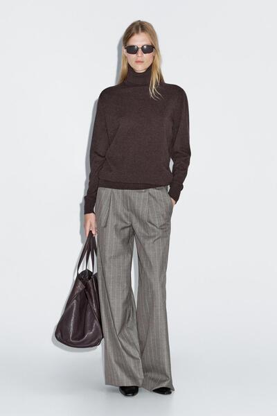 Massimo Dutti %100 yün ince çizgili pantolon