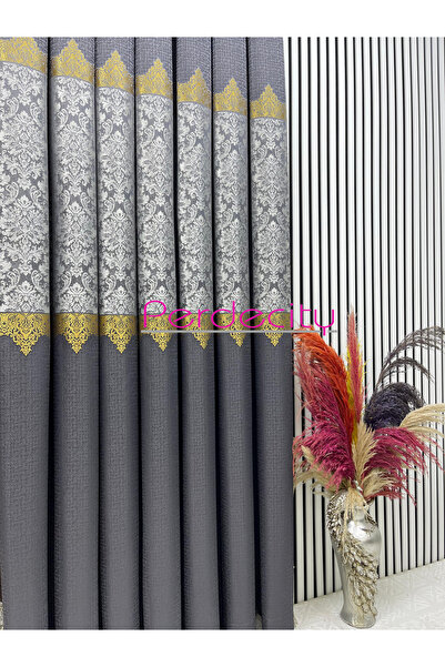 PERDECITY Damaks Pattern Background Curtain 100cm Suitable for Each Room 1X3 Tight Pleats