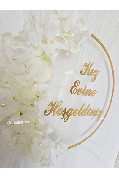 s'he design Large Size Girl / Bride's House Transparent and Gold Plexi Door Decoration