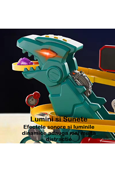 indiggo Set de Joaca Pista si Parcare Electrica cu 42 de Piese DinoDrive