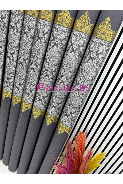 PERDECITY Damaks Pattern Background Curtain 100cm Suitable for Each Room 1X3 Tight Pleats