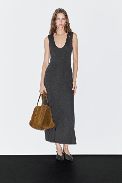 Massimo Dutti Uzun A kesim triko elbise