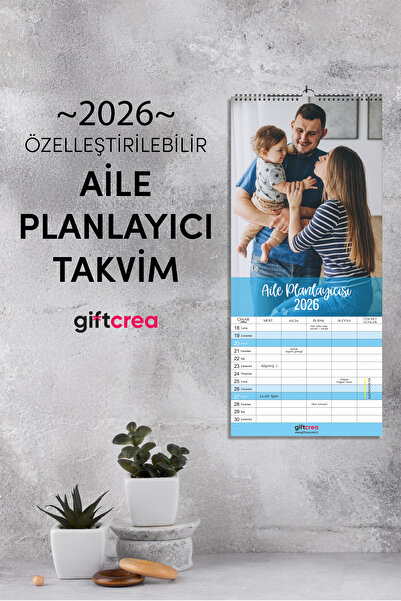 giftcrea Kişiselleştirilebilir Aile Planlayıcı Takvim - Özelleştirilebilir Fotoğraf Baskılı Planlayıcı Takvim