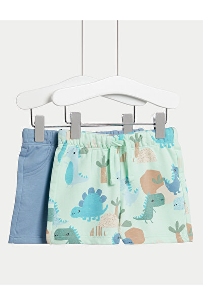Marks & Spencer 2'li Dinozor Desenli Şort (0-3 Yaş)