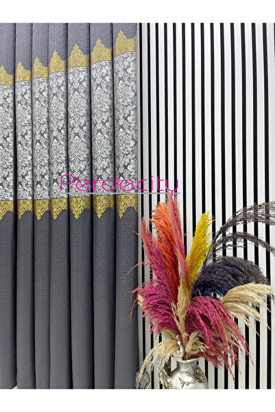 PERDECITY Damaks Pattern Background Curtain 100cm Suitable for Each Room 1X3 Tight Pleats