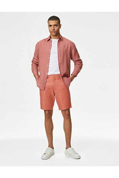 Marks & Spencer Regular Fit Keten Chino Şort