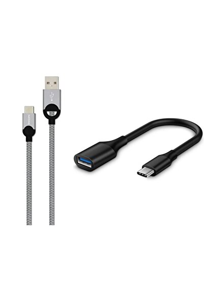 Philips 5A 100W UsbA to Type-C Örgülü 1.2M Hızlı Şarj Data Kablosu+ ScHitec T...