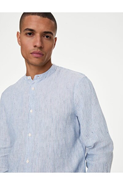 Marks & Spencer Uzun Kollu Saf Keten Gömlek