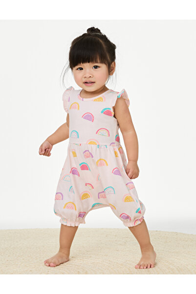 Marks & Spencer Saf Pamuklu Meyve Desenli Tulum (0-3 Yaş)