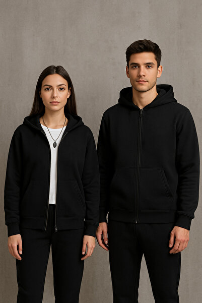 MODARİCH Cardigan oversize de iarnă cu imprimeu negru, cu buzunar cu fermoar